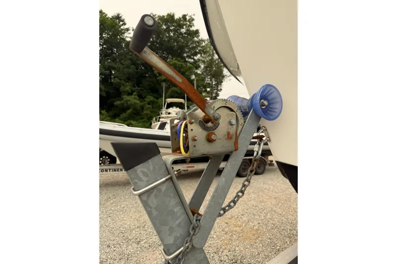 Slide: The Image of Close-up of a boat trailer winch on an Osprey Expedition 26, 2004 model. - 21