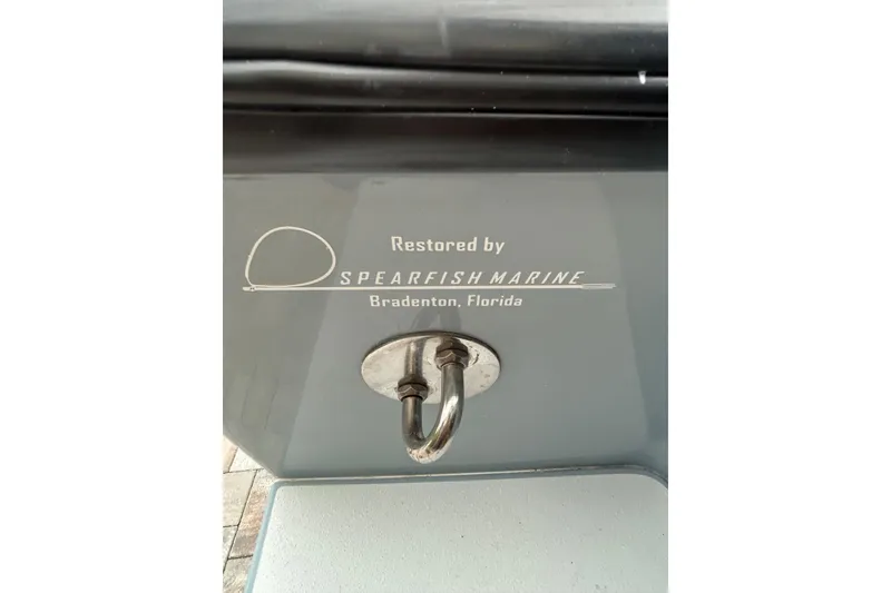 Slide: The Image of Restored Intrepid 323 Open boat by Spearfish Marine, Bradenton, Florida, 1995 model. - 11