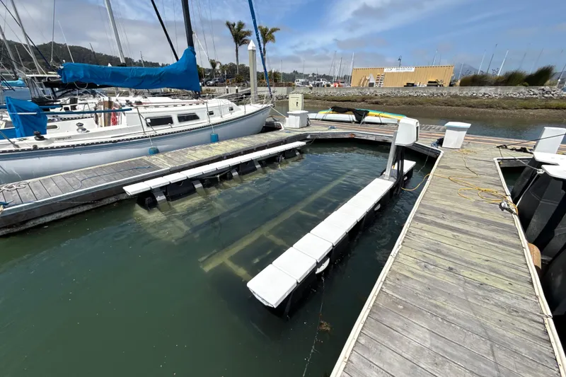 Slide: The Image of Floating dock at marina, designed for Bayliner VR5 Bowrider I/O, 2021 model. - 16
