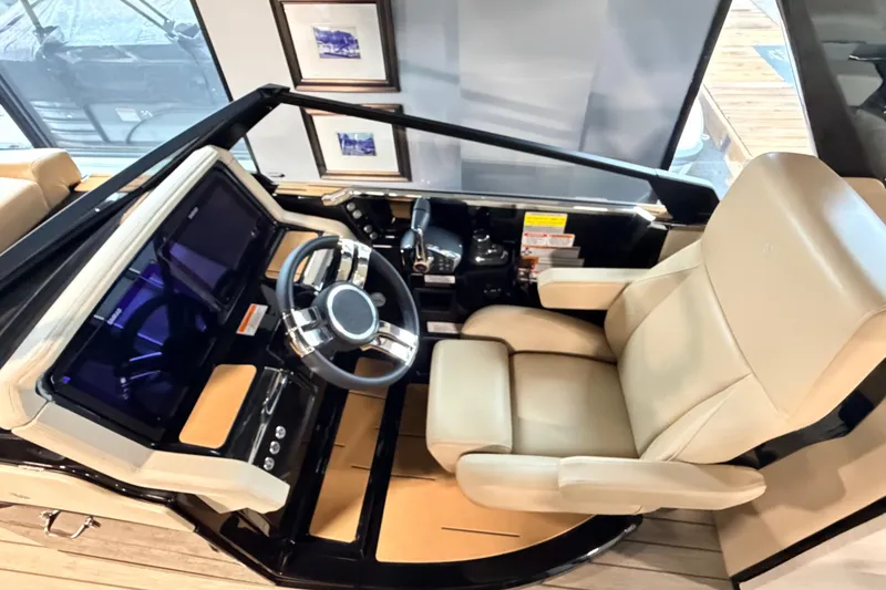 Slide: The Image of Luxurious cockpit of 2026 Balise Halo 26C Twin with modern steering and controls. - 12