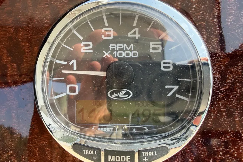 Slide: The Image of Tachometer of 2007 Sea Ray Sundancer 310 showing RPM and hours. - 22