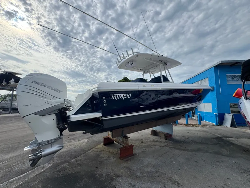 Slide: The Image of 2004 Intrepid 370 Center Console on a dry dock. - 7