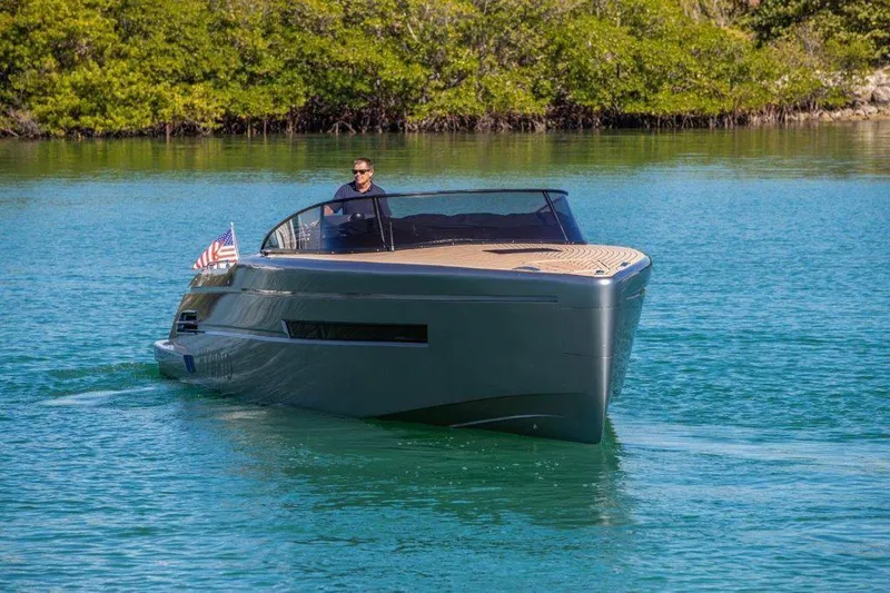 Slide: The Image of Luxury Canard Yachts eMotion HYBRID 2018 cruising on serene waters. - 5
