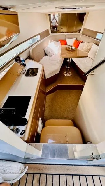 Slide: The Image of Luxurious interior of 2018 Canard Yachts eMotion HYBRID with cozy seating and modern amenities. - 18