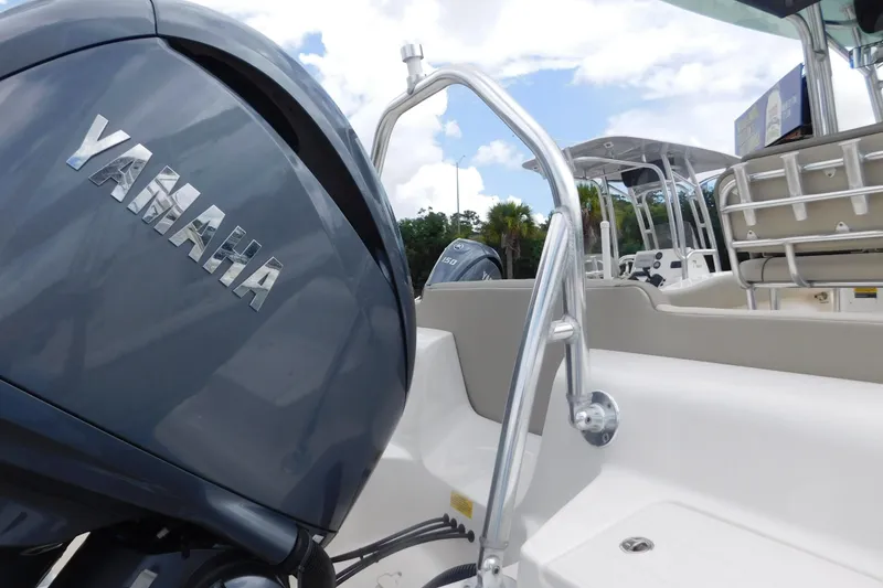 Slide: The Image of 2024 Key West 239 FS boat with Yamaha engine, featuring sleek design and modern amenities. - 5