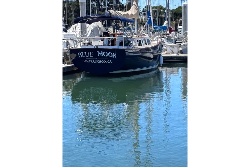 Slide: The Image of Sailboat "Blue Moon" docked in marina, Swift 33 model, 1978, San Francisco, CA. - 6