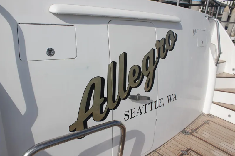 Slide: The Image of 1999 Horizon 70 Motor Yacht "Allegro" docked in Seattle, WA. - 2