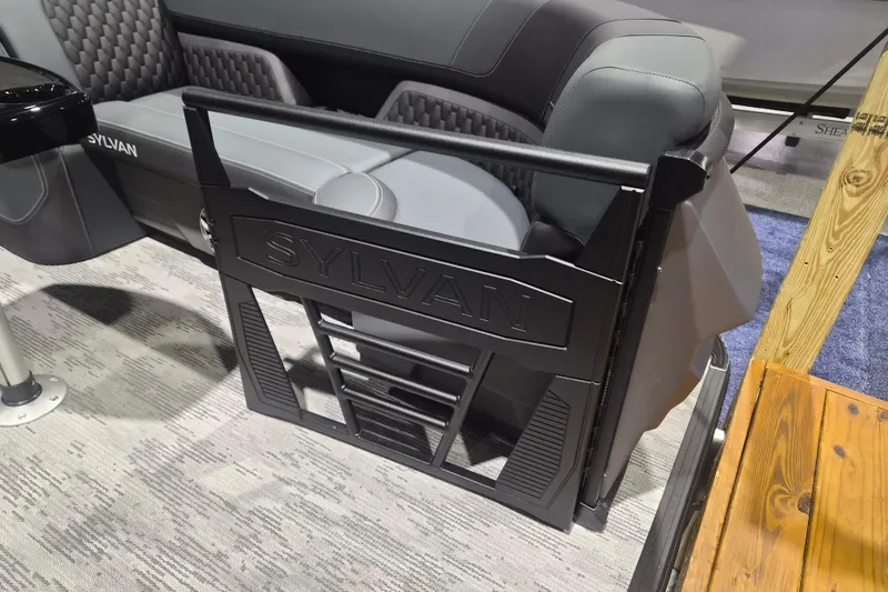 Slide: The Image of 2026 Sylvan L3 ULZ boat interior with stylish seating and branded gate. - 3