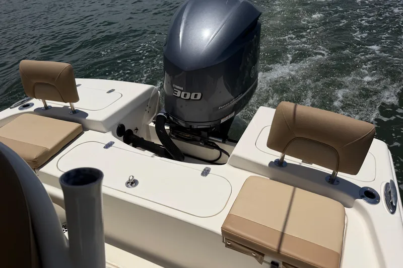 Slide: The Image of 2012 Scout 251 XS boat with Yamaha 300 engine on water. - 26