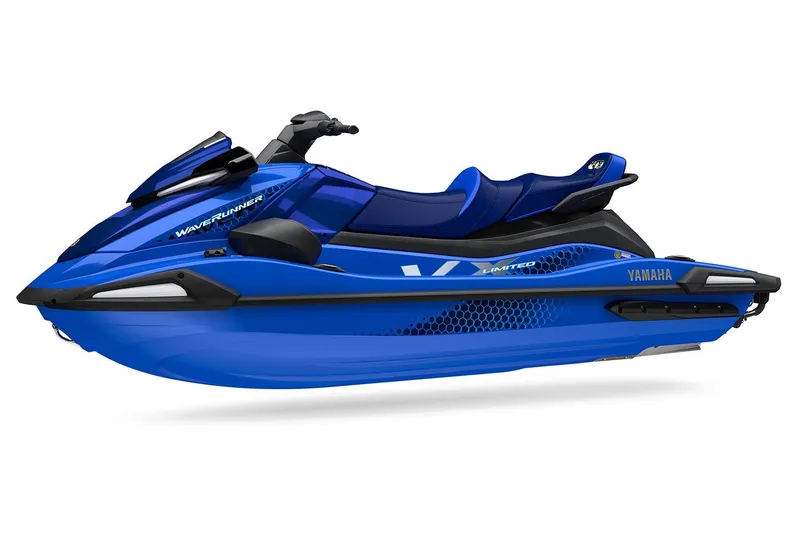 Slide: The Image of Manufacturer Provided Image: 2026 Yamaha WaveRunner VX Limited in vibrant blue, side view. - 1