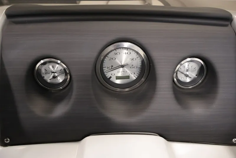 Slide: The Image of Dashboard gauges of 2023 Bennington SV 22 Quad Bench boat. - 23