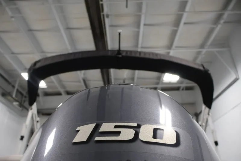 Slide: The Image of 2023 Bennington SV 22 Quad Bench with 150 horsepower engine in a showroom. - 36