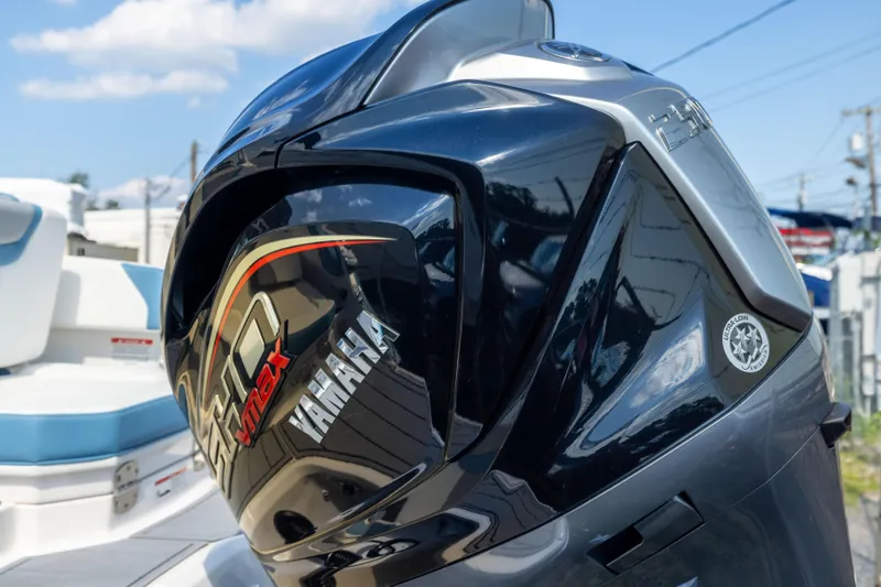 Slide: The Image of Yamaha VMAX engine on 2026 Chaparral 250 OSX boat, showcasing sleek design and power. - 21