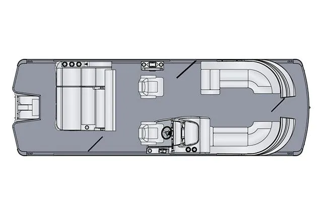 Slide: The Image of Manufacturer Provided Image: Top view layout of 2026 Harris GRAND MARINER 250 SLDH pontoon boat. - 1