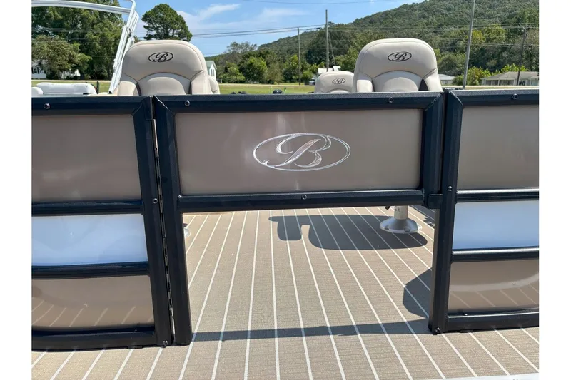 Slide: The Image of The image shows the deck of a Bentley Pontoons FISH 200 CW with elegant seating. - 2