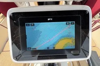 Slide: The Image of Navigation display on 1990 Island Packet 27 sailboat, showing nautical chart. - 8