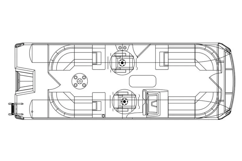 Slide: The Image of Manufacturer Provided Image: Top view blueprint of 2026 Viaggio Lago V-U 22 pontoon boat design. - 53