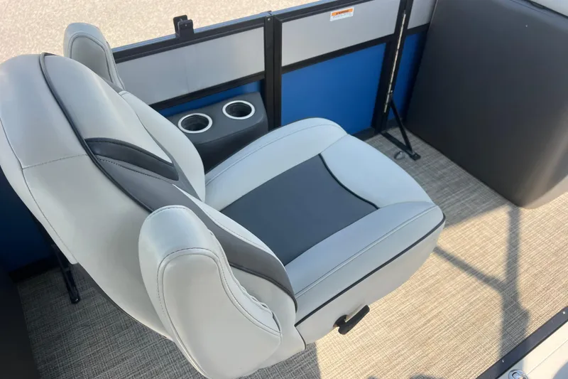 Slide: The Image of Luxurious seating on 2022 Viaggio Lago V-U 22 boat with cup holders and modern design. - 35