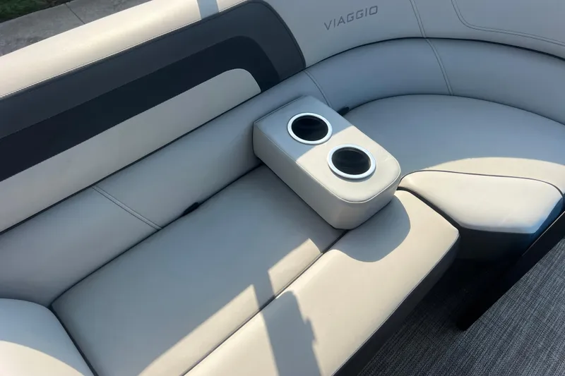 Slide: The Image of Viaggio Lago V-U 22 boat seating with cup holders, 2022 model, elegant design. - 41