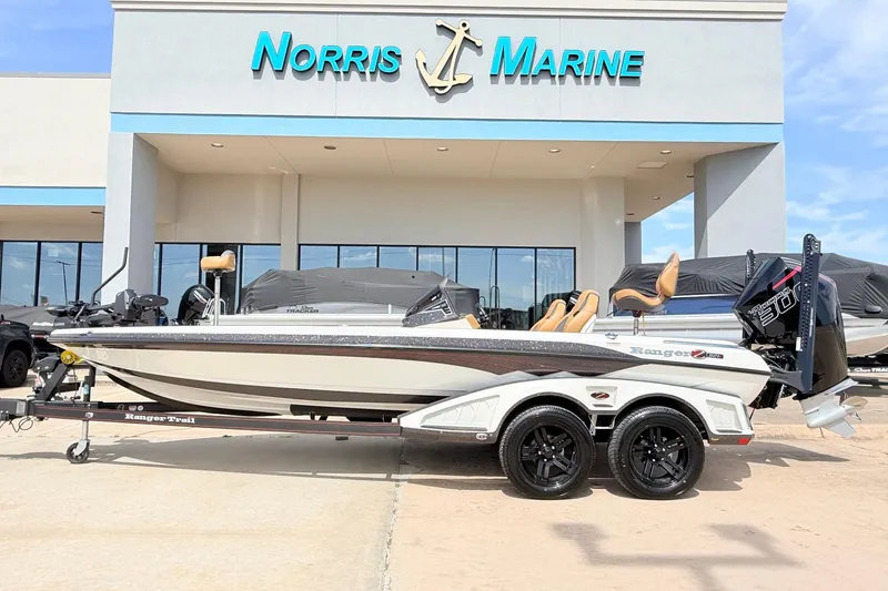 The Image of 2026 Ranger Z521R Ultra boat at Norris Marine dealership, featuring sleek design and powerful engine. - 1