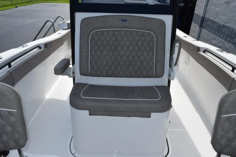 Slide: The Image of 2027 Sea Hunt Gamefish 28 Forward Seating with cushioned bench and sleek design. - 13
