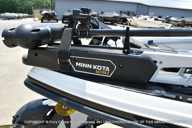 Slide: The Image of Close-up of a Minn Kota Ultrex trolling motor on a Ranger boat. - 7