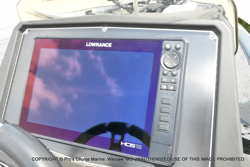 Slide: The Image of Close-up of a Lowrance HDS-12 display on a boat. - 45