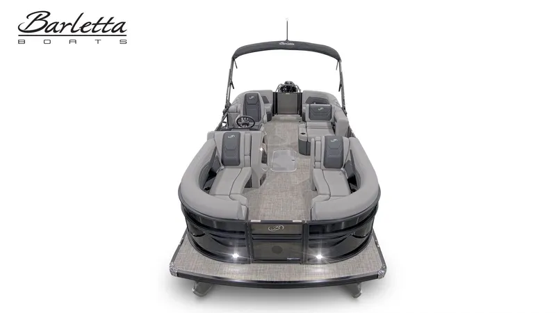 Slide: The Image of 2027 Barletta Cabrio C22Q with gray seating and a sleek, elegant design. - 2