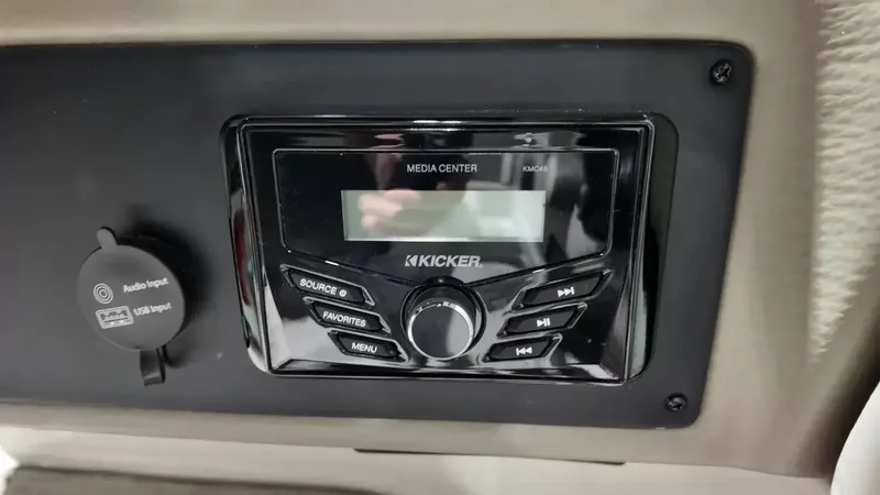 Slide: The Image of Close-up of a Kicker media center on a Crownline boat. - 33