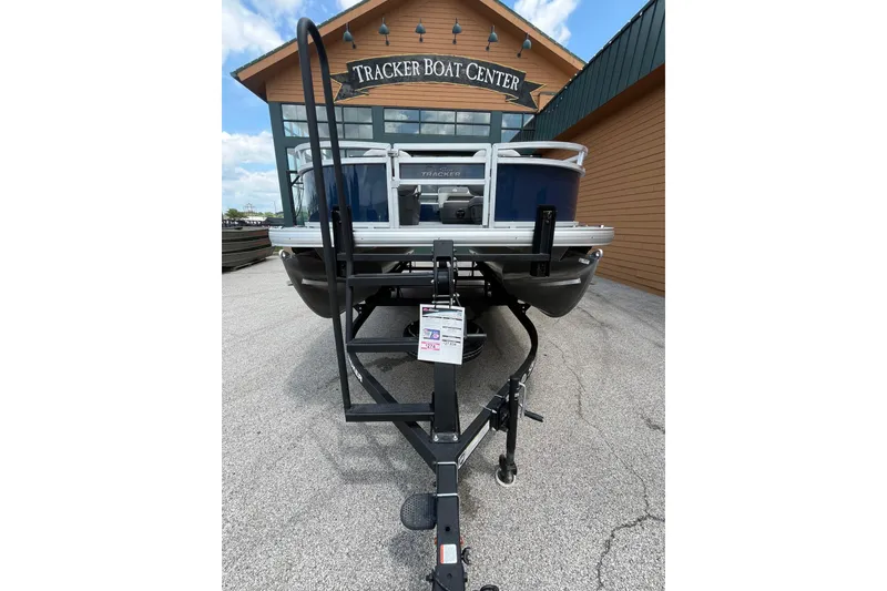Slide: The Image of 2026 Sun Tracker Bass Buggy 16 XL Select pontoon at Tracker Boat Center. - 2