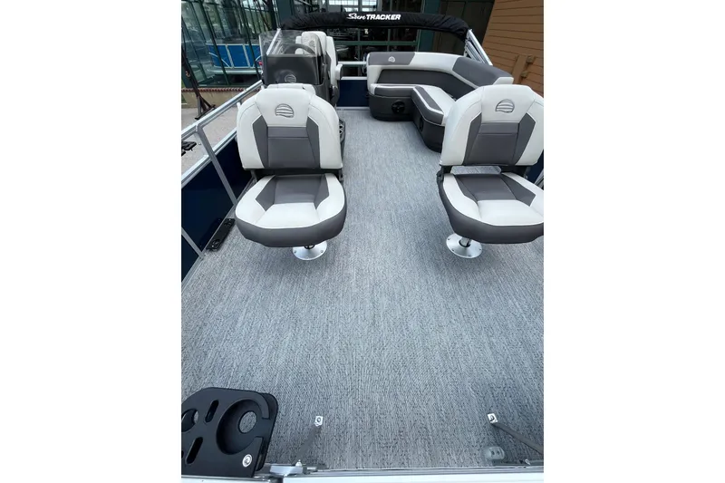 Slide: The Image of 2026 Sun Tracker Bass Buggy 16 XL Select interior with comfortable seating and spacious layout. - 12