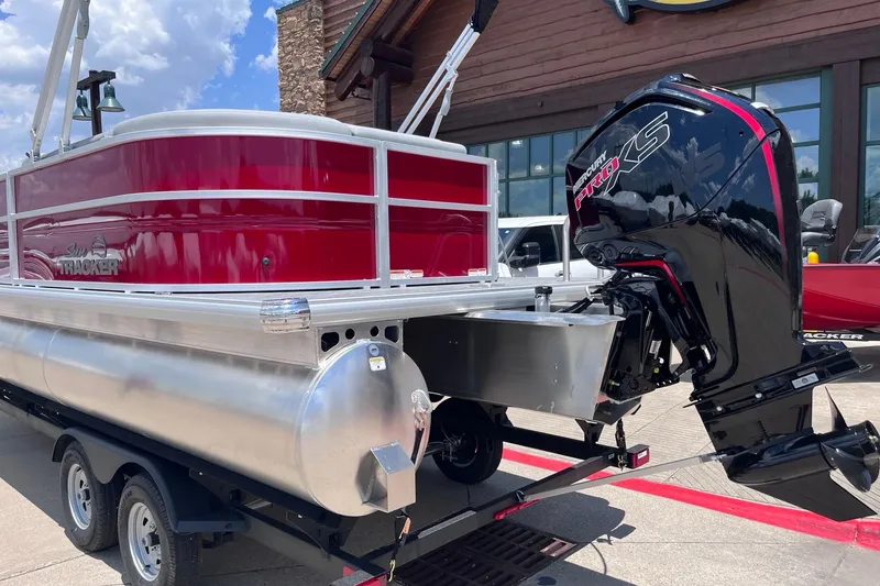 Slide: The Image of 2026 Sun Tracker Party Barge 20 DLX pontoon boat with Mercury Pro XS engine. - 4