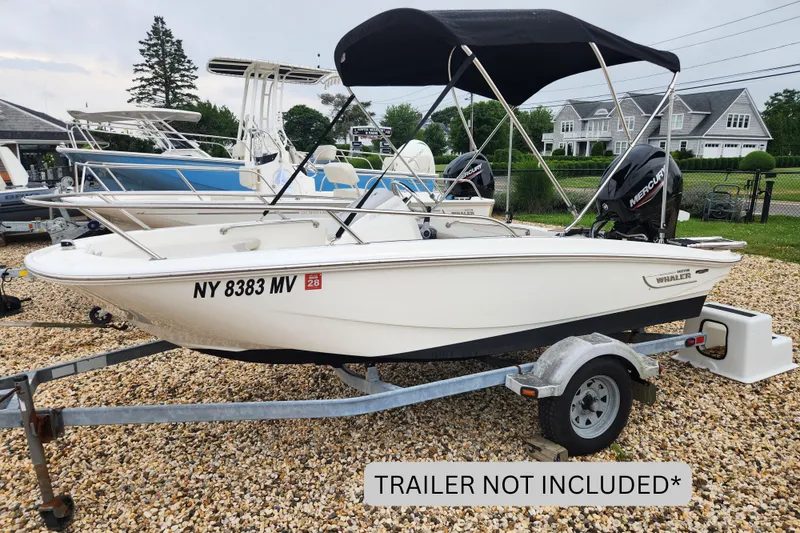 The Image of 2024 Boston Whaler 130 Super Sport boat on display, trailer not included. - 0