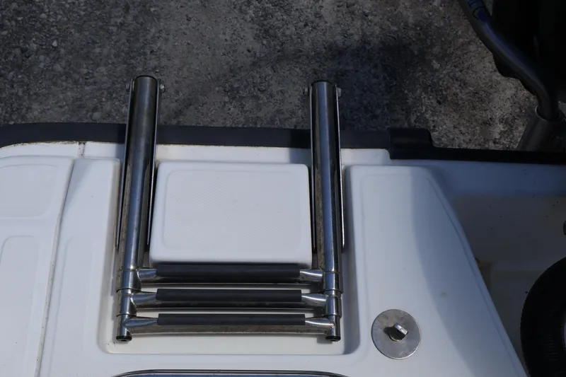 Slide: The Image of Stainless steel ladder on 2007 Boston Whaler 180 Dauntless boat deck. - 55