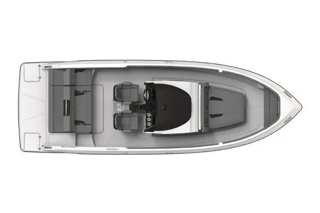 Slide: The Image of Manufacturer Provided Image: Top view of 2026 Monterey Elite 25 SD boat layout, featuring seating and helm. - 1