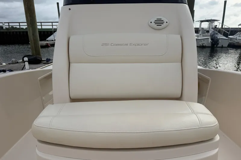 Slide: The Image of 2021 Grady-White 251 Coastal Explorer boat seat at marina. - 14