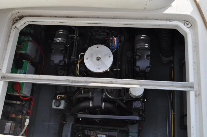 Slide: The Image of Engine compartment of a 1997 Carver 260 Mid Cabin Express boat. - 3