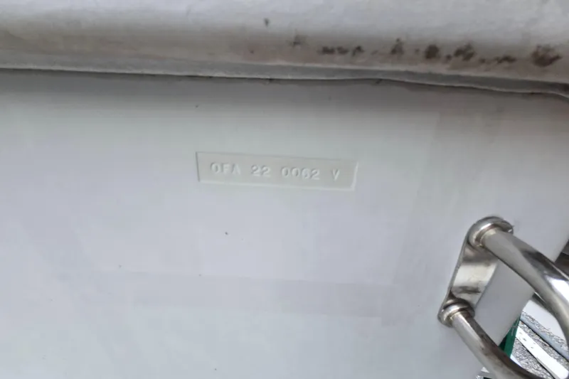 Slide: The Image of 1974 Chris-Craft 22 Tournament Fisherman hull identification number on boat exterior. - 24