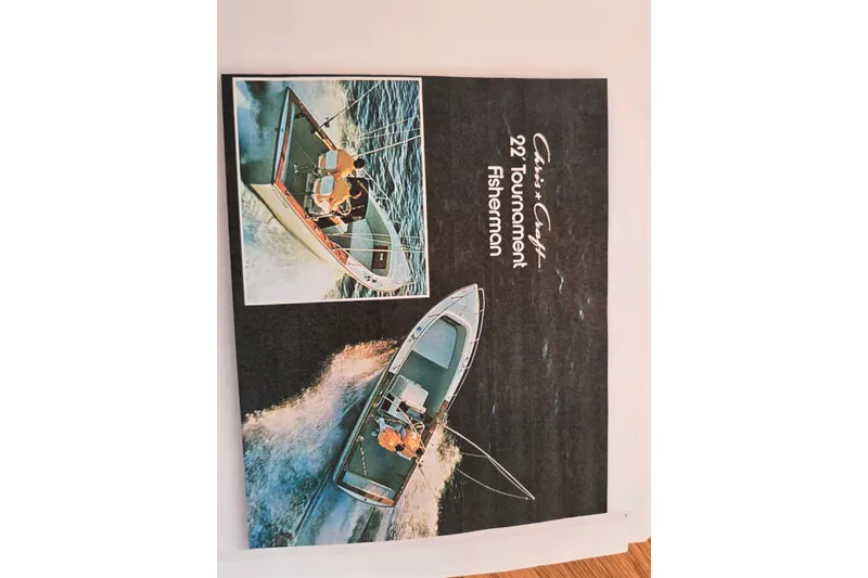 Slide: The Image of 1974 Chris-Craft 22 Tournament Fisherman boat on water, showcasing design and performance. - 9