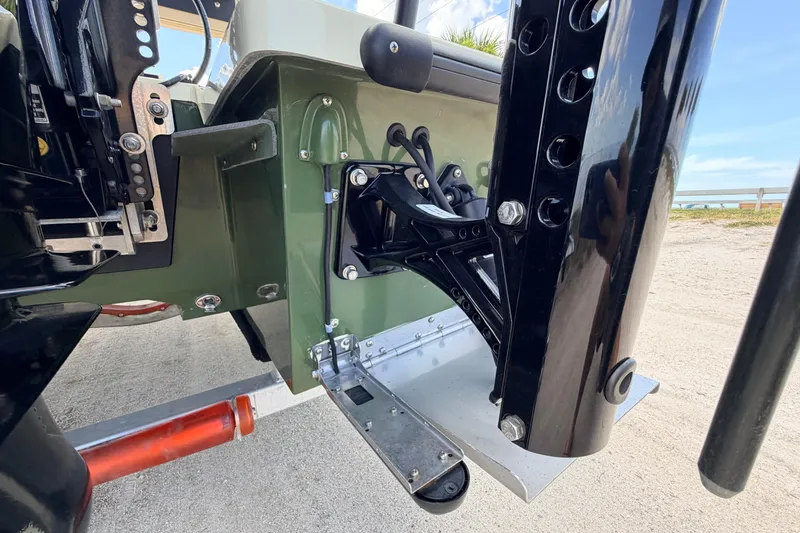 Slide: The Image of Close-up of 2025 Hell's Bay Professional boat components, showcasing detailed engineering and design. - 23