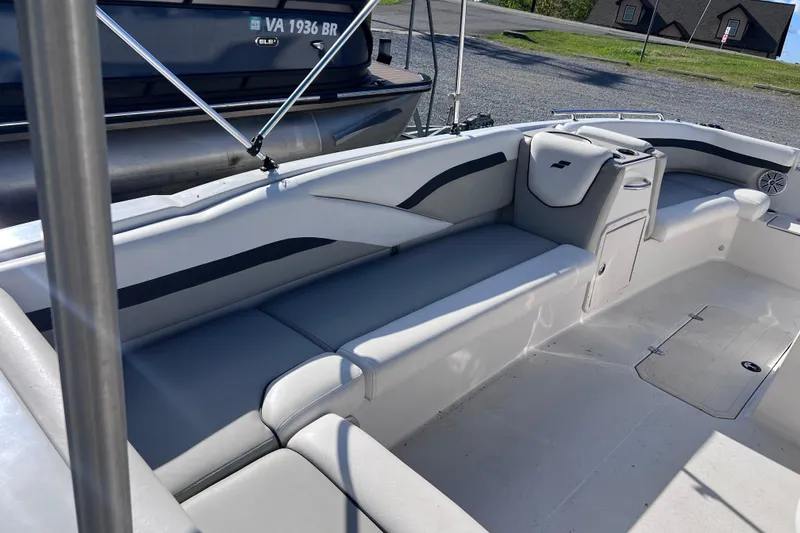 Slide: The Image of 2021 Starcraft SVX 211 OB boat interior with spacious seating and modern design. - 8