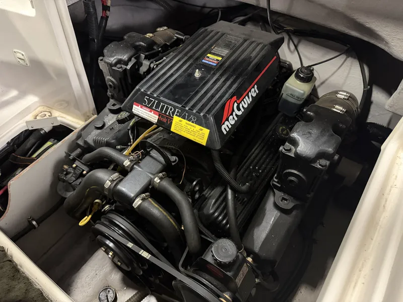 Slide: The Image of A 5.7-liter Mercury engine in a 1996 Chaparral 210 Sunesta, installed in the engine compartment. - 37