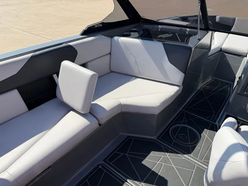 Slide: The Image of Interior of a 2020 ATX Surf Boats 22 Type-S with modern seating and stylish design. - 12