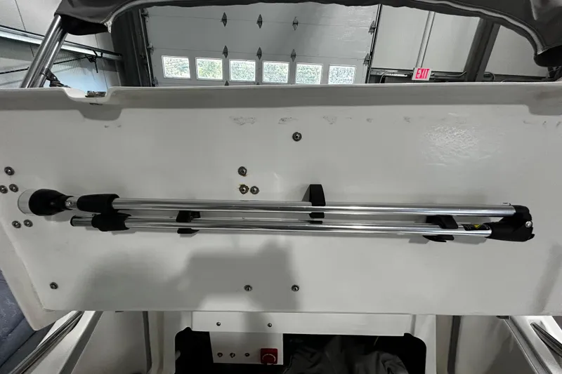 Slide: The Image of 2022 AB Inflatables Nautilus 17 DLX boat interior with mounted metal rods. - 6