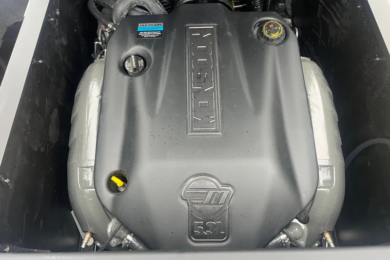 Slide: The Image of 2026 Axis A225 engine compartment featuring Monsoon 5.3L engine, detailed view. - 5