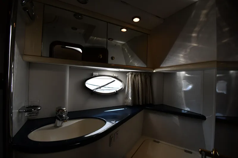 Slide: The Image of Luxurious bathroom interior of 1997 Sunseeker Camargue 51 yacht with sleek design. - 40