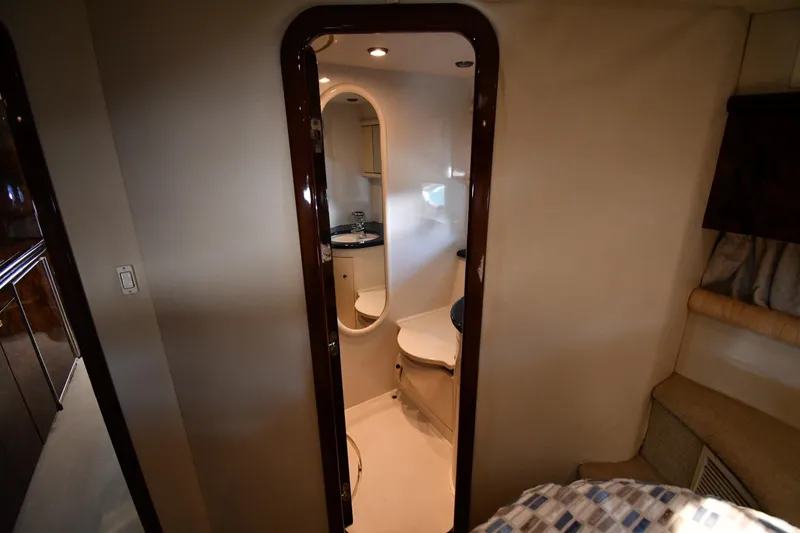 Slide: The Image of Interior view of 1997 Sunseeker Camargue 51 yacht bathroom with modern fixtures. - 33