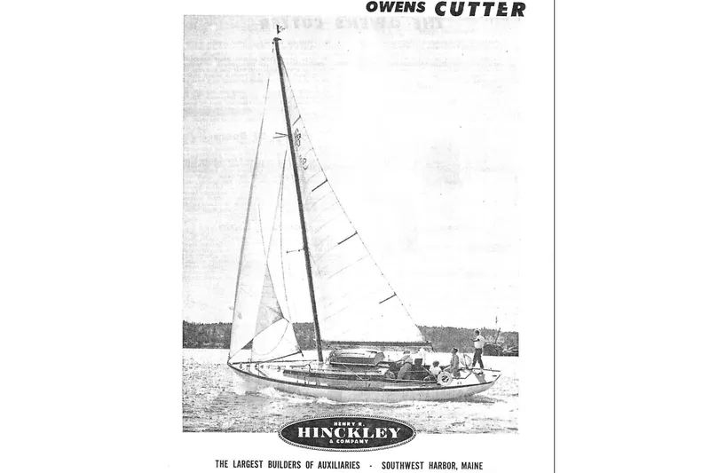 Slide: The Image of 1955 Henry R Hinckley Owens Cutter sailboat on water, showcasing classic design and craftsmanship. - 4