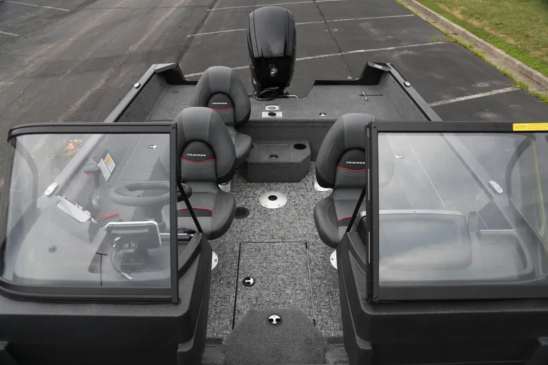 Slide: The Image of 2026 Tracker Pro Guide V-175 WT boat interior with seating and windshield. - 3