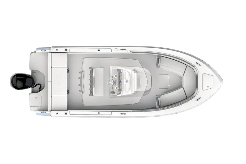 Slide: The Image of Manufacturer Provided Image: Top view of 2021 Robalo R230 Center Console boat layout. - 9
